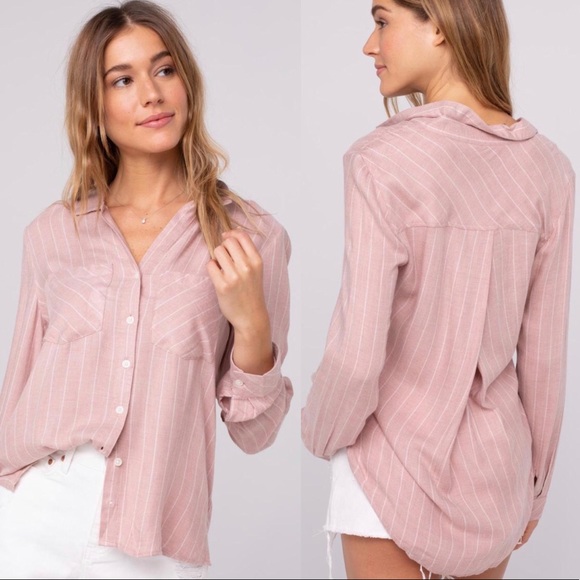 Anthropologie Tops - Anthropologie Santorini Shirt Smoke Rose S